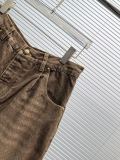 Louis Vuitton Fashion Retro Leather Label Washed Casual Cowboy Shorts