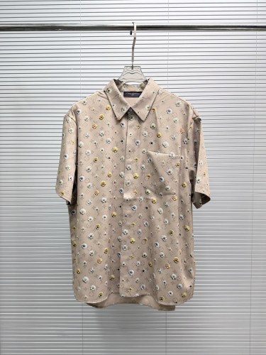 Louis Vuitton 26SS Fashion Logo Printed Casual Mulberry Silk Shirt Shorts Set