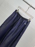 Chanel 26SS Women's Fashion Embroidered Logo Elastic Waist Casual Wide Leg Pants
