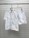 Louis Vuitton Fashion Versatile Chessboard Dark Pattern Jacquard Short Sleeve Shirt Shorts Set