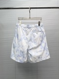 Louis Vuitton Fashion Versatile Chessboard Dark Pattern Jacquard Short Sleeve Shirt Shorts Set