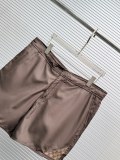 Louis Vuitton 26SS New Fashion Deep Brown Checkered Triangle Logo Casual Shorts