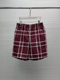 Gucci Classic Embroidered Logo Casual Versatile Checkered Shirt Shorts Set