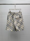 Burberry 26SS Classic Checkered Casual Versatile Drawstring Shorts