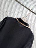 Burberry Classic Embroidered War Horse Grid Flip Collar Flip Collar Short Sleeve
