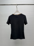 Burberry Fashion Embroidered War Horse One Neck T-shirt Women's Versatile Short Sleeves