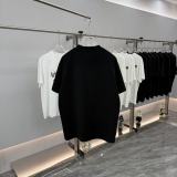 Moncler Fashion Denim Patch Embroidered Round Neck T-shirt Couple Casual Loose Short Sleeve
