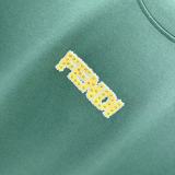 Fendi Fashion 3D Logo Round Neck T-shirt Couple Casual Loose Short Sleeve