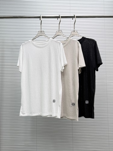 Loewe Classic Simple Embroidered Round Neck T-shirt Women's Casual Loose Short Sleeve