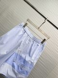 Louis Vuitton Fashion Embroidered Logo Splicing Casual Short Sleeved Shirt Shorts Set