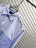 Louis Vuitton Fashion Embroidered Logo Splicing Casual Short Sleeved Shirt Shorts Set