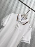 Burberry Classic Embroidered War Horse Grid Flip Collar Flip Collar Short Sleeve