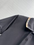 Burberry Classic Embroidered War Horse Grid Flip Collar Flip Collar Short Sleeve