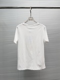 Chanel Fashion Embroidered Flower Round Neck T-shirt  Women's Casual Versatile Short Sleeves