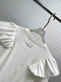 Louis Vuitton Fashion Ruffle Flying Sleeves Round Neck T-shirt Women's Versatile Short Sleeves