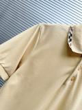 Burberry Classic Embroidered War Horse Grid Flip Collar Flip Collar Short Sleeve