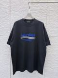 Balenciaga Fashion 3D Logo Printed Round Neck T-shirt Couple Casual Loose Short Sleeve