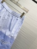 Louis Vuitton Fashion Embroidered Logo Splicing Casual Short Sleeved Shirt Shorts Set