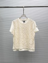 Moncler 26SS Women's New Fashion Hook Flower Round Neck T-shirt