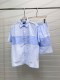 Louis Vuitton Fashion Embroidered Logo Splicing Casual Short Sleeved Shirt Shorts Set