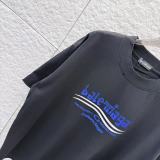 Balenciaga Fashion 3D Logo Printed Round Neck T-shirt Couple Casual Loose Short Sleeve