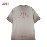 Chrome Hearts 26SS Classic Embroidered Patchwork Cross Short Sleeve Couple Casual Loose T-shirt