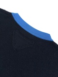 Prada Couple Fashion Triangle Logo Cashmere Short Sleeve Sweater