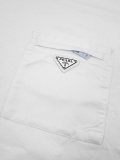 Prada Classic Triangle Zipper Pocket Short Sleeve Unisex Casual Loose T-shirt