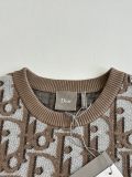 Dior 26ss Fashion Wool Blended Jacquard Knitted Round Neck Short Sleeve