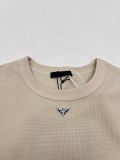Prada Classic Triangle Logo Waffle T-shirt Couple Loose Casual Short Sleeve