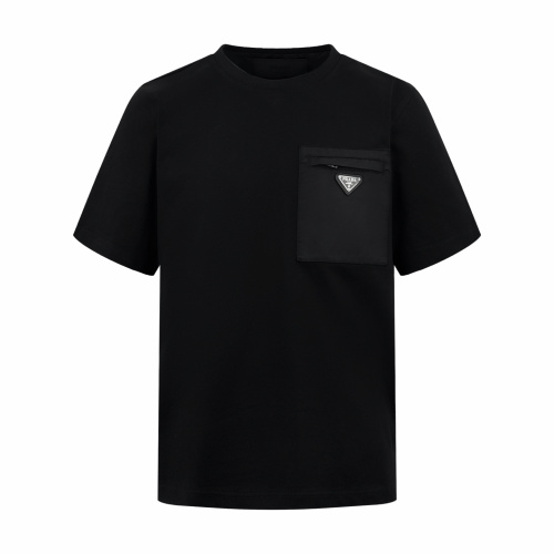 Prada Classic Triangle Zipper Pocket Short Sleeve Unisex Casual Loose T-shirt