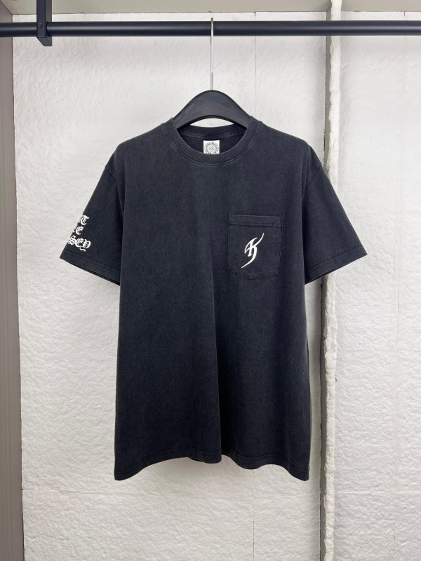 Chrome Hearts Classic Cross Wash T-shirt Couple Loose Casual Short Sleeve