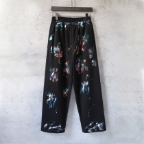 Balenciaga New Couple Embroidered Logo Graffiti Splash Ink Printed Casual Pants