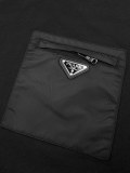 Prada Classic Triangle Zipper Pocket Short Sleeve Unisex Casual Loose T-shirt
