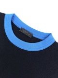 Prada Couple Fashion Triangle Logo Cashmere Short Sleeve Sweater