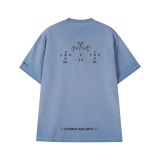 Chrome Hearts 26SS Classic Embroidered Patchwork Cross Short Sleeve Couple Casual Loose T-shirt