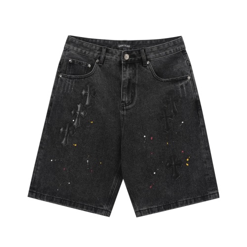 Chrome Hearts 26SS Couple Classic Inkjet Cross Denim Shorts