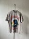 Balenciaga Fashion Hawaiian Wave Coconut Tree Crack Printed T-shirt Couple Loose Casual Short Sleeve