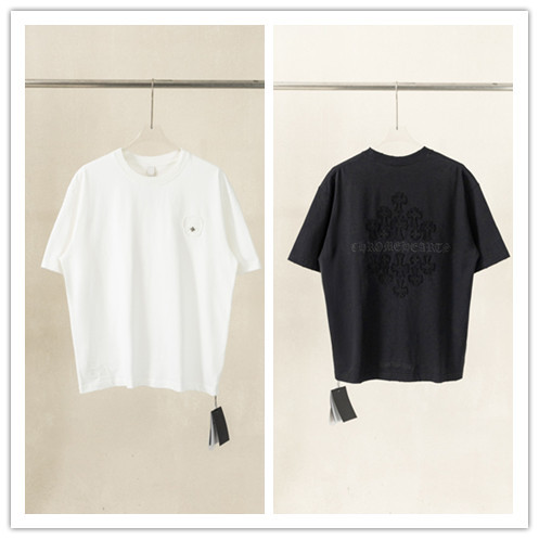 Chrome Hearts 26SS Fashion Patch Embroidered T-shirt Unisex Casual Oversize Short Sleeve