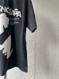 Balenciaga 26SS Fashion Portrait Letter Sunglasses Printed Water Washed T-shirt Couple Loose Casual Short Sleeve