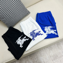 Burberry Classic War Horse Printed Shorts Unisex Loose Casual Sports Pants
