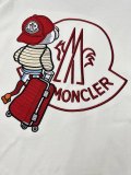 Moncler Fashion Heavy Industry Embroidery Color Contrasting Round Neck T-shirt Couple Casual Short Sleeve