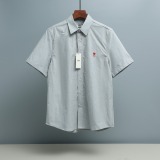 Ami Paris Classic Embroidered Love Leisure Versatile Short Sleeve Shirt