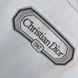 Dior Classic Embroidered Logo Round Neck T-shirt Couple Casual Versatile Short Sleeve