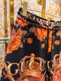 Gucci Fashion Flower Crown Printed Short Sleeve Unisex Casual Loose Shorts Set
