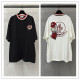 Moncler Fashion Heavy Industry Embroidery Color Contrasting Round Neck T-shirt Couple Casual Short Sleeve