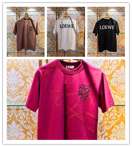 Loewe Fashion Logo Printed Short Sleeve Couple Casual Loose T-shirt