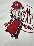 Moncler Fashion Heavy Industry Embroidery Color Contrasting Round Neck T-shirt Couple Casual Short Sleeve