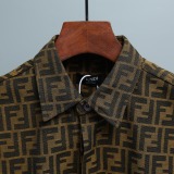 Fendi Classic Full Logo Casual Versatile Short Sleeve Shirt