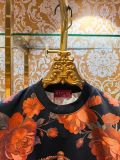 Gucci Fashion Flower Crown Printed Short Sleeve Unisex Casual Loose Shorts Set